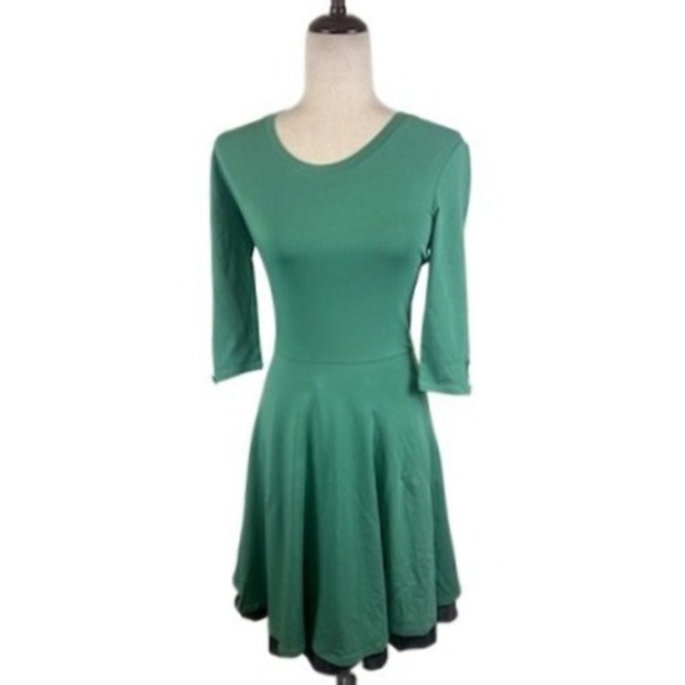 NWT Matilda Jane Joanna Gaines Dress Women's Size XS Green 3/4 Sleeve Cotton